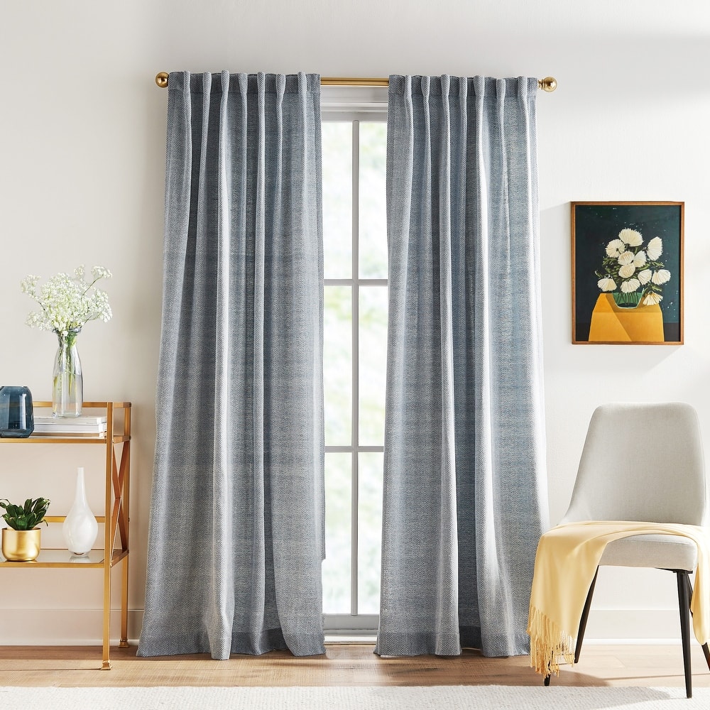 Peri Home Herringbone Curtain Panel Pair