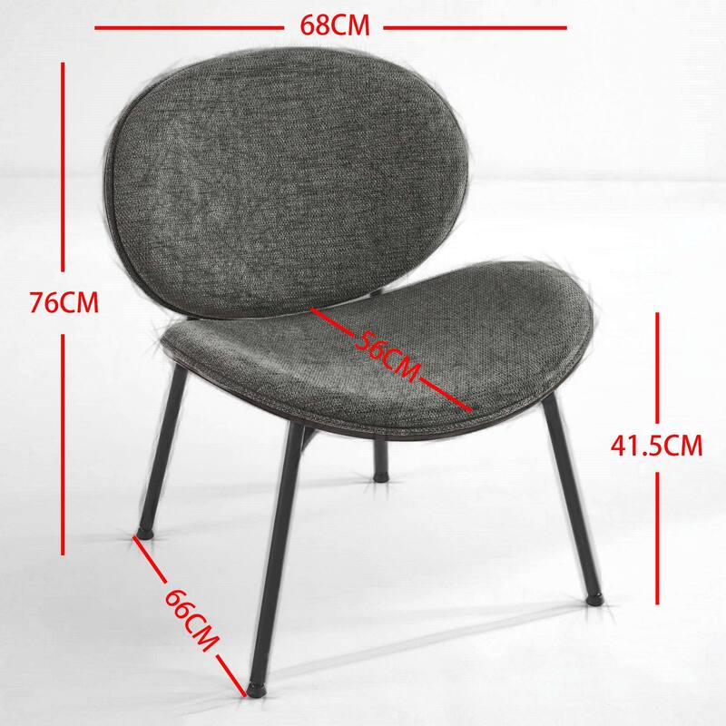 Roomfitters Mid-Century Modern Shell Chair, PU Leather Accent Lounge Chair with Walnut Wood Finish and Metal Legs