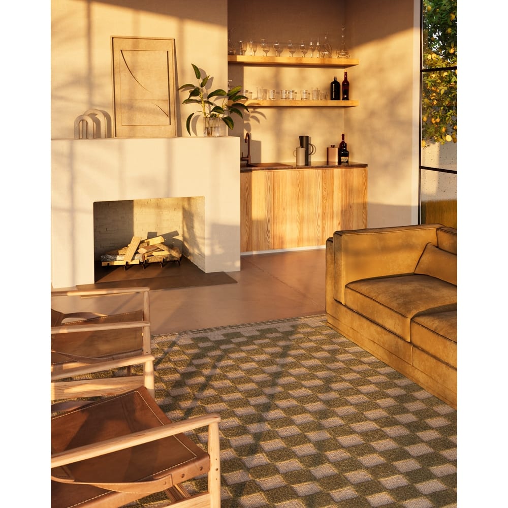 Momeni Willow Hand Woven Wool Checker Area Rug