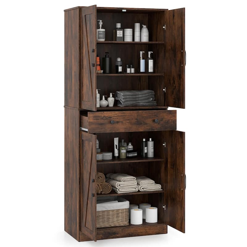 Costway 72" Tall Kitchen Pantry Modern Farmhouse Cupboard Cabinet with - See Details