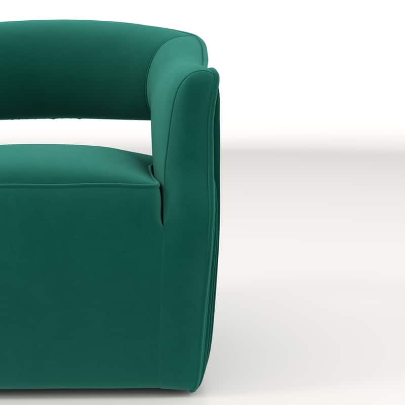 SEYNAR Modern Glam Velvet 360 Degree Swivel Open-Back Accent Armchair