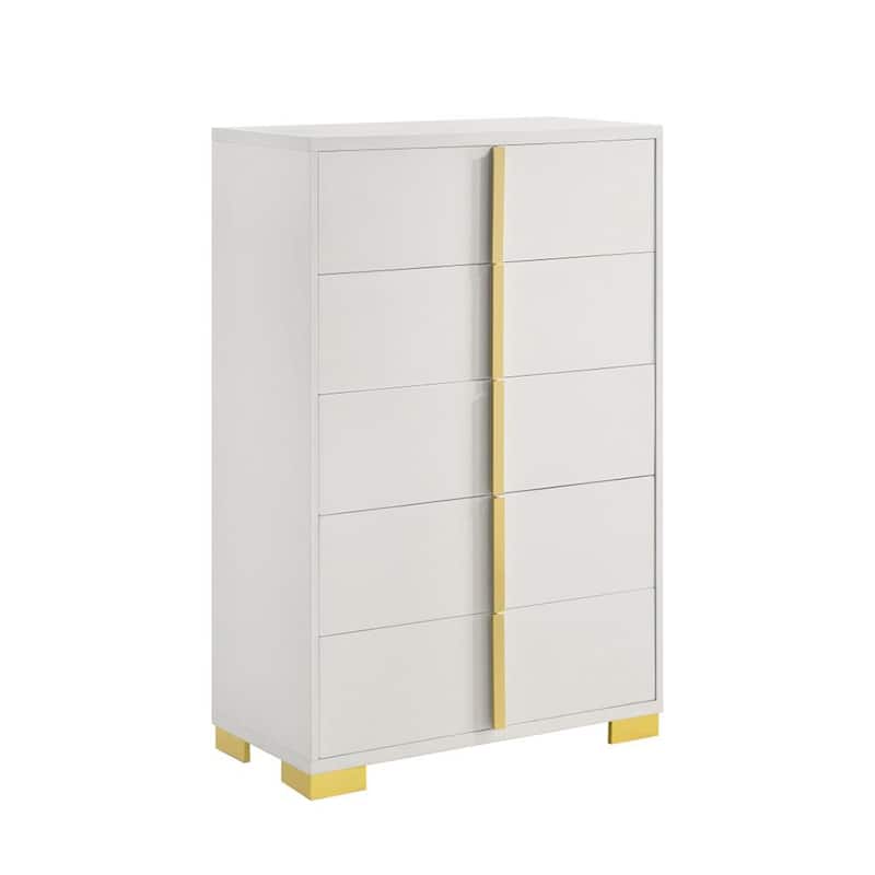 5 Drawers Wooden Chest with Metal Hardware