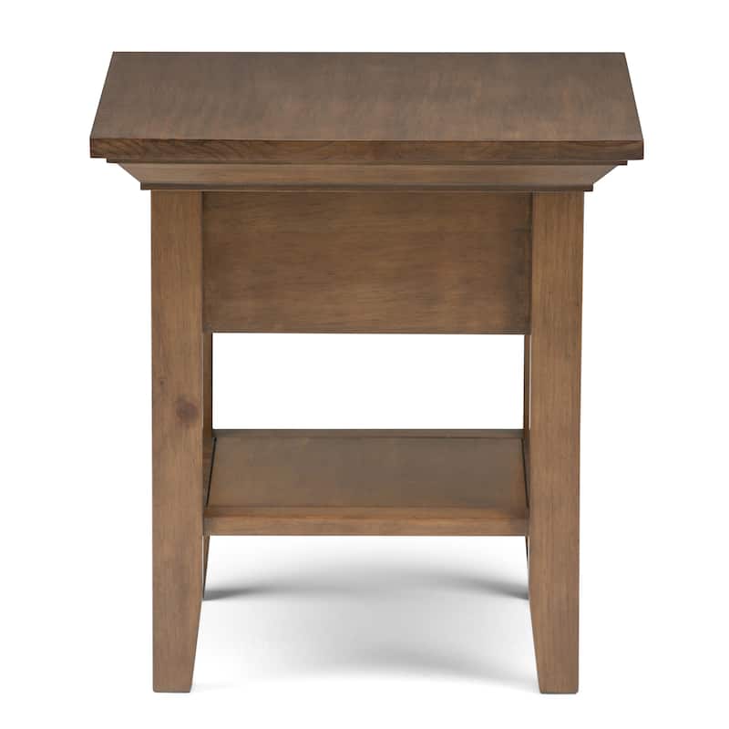 WYNDENHALL Mansfield SOLID WOOD 19 inch Wide Square Transitional End Side Table - 19.1 inches wide