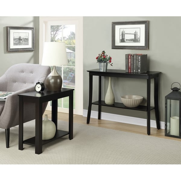 Convenience Concepts Designs2Go Baja Chairside End Table with Shelf - Black