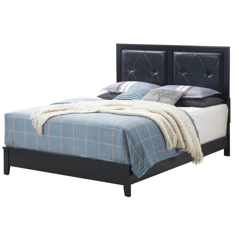 King Size MDF Platform Bed with Durable Construction and Easy Assembly - Black
