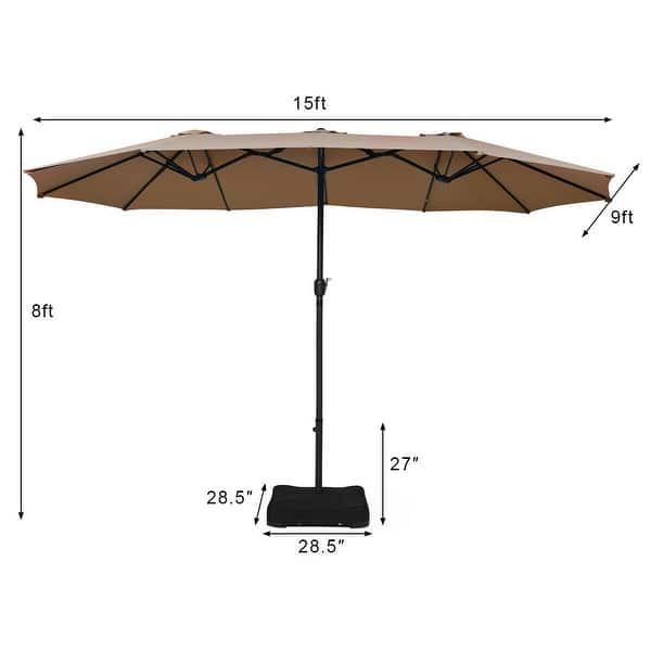 Shop 15 Ft Patio Umbrella Outdoor Umbrella With Crank Base On