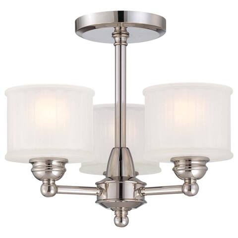 1730 Series Polished Nickel 3 Light Semi Flush Mount By Minka Lavery