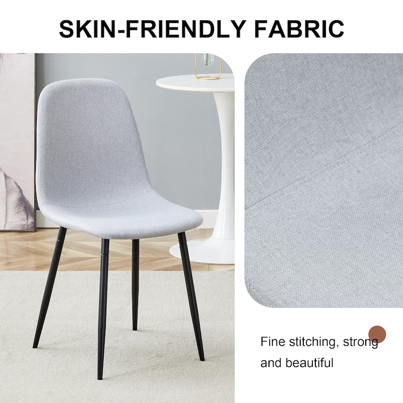 Dining Room Chairs Set of 6 with Rounded Back, Kitchen Upholstered Side Chair, Visitor Chair, Decorative Chair