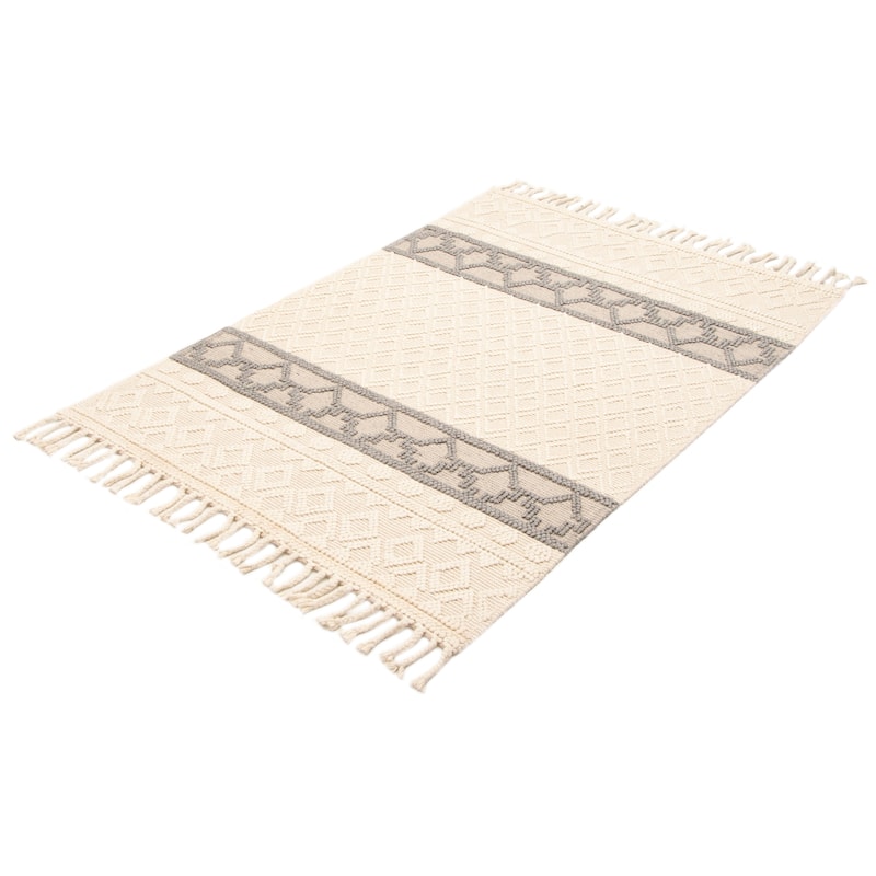 ECARPETGALLERY Braid weave Sienna Cream Wool Rug - 5'3 x 7'7