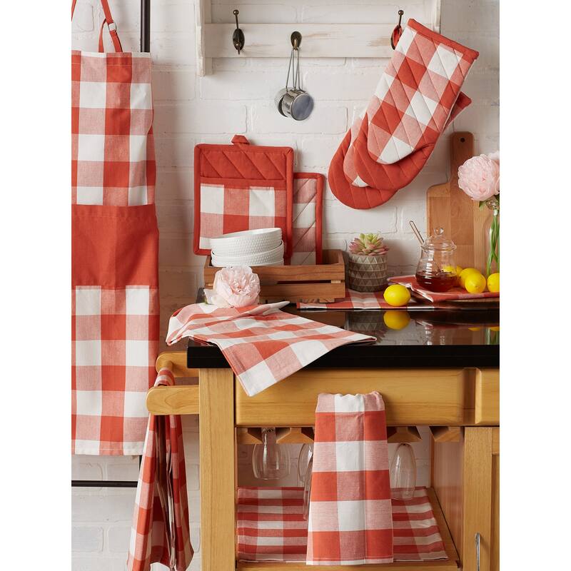 DII Vintage Red Buffalo Check Dishtowel (Set of 3)
