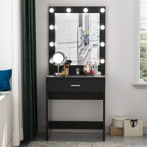 Makeup Vanity With Lighted Mirror Dressing Table Dresser Desk For Bedroom Stool Not Included On Sale Overstock 25628566