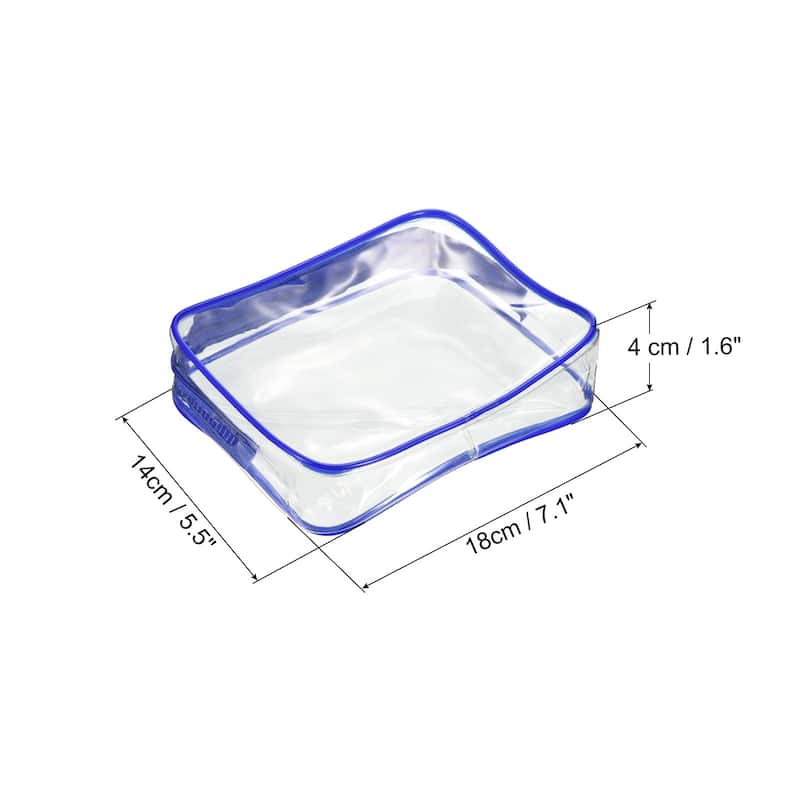 3Pcs Clear PVC Toiletry Bag Makeup Pouch with Zipper