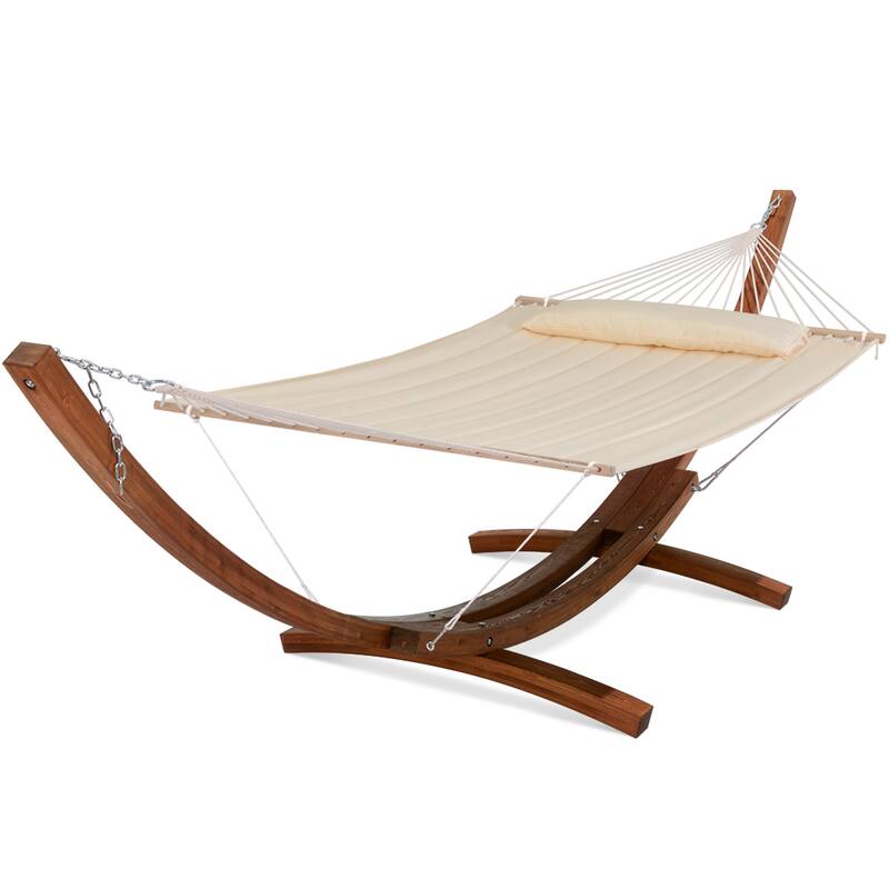 Double Spreader Bar Hammock With 13.5 ft. Wooden Stand - 162*55.1*48.8