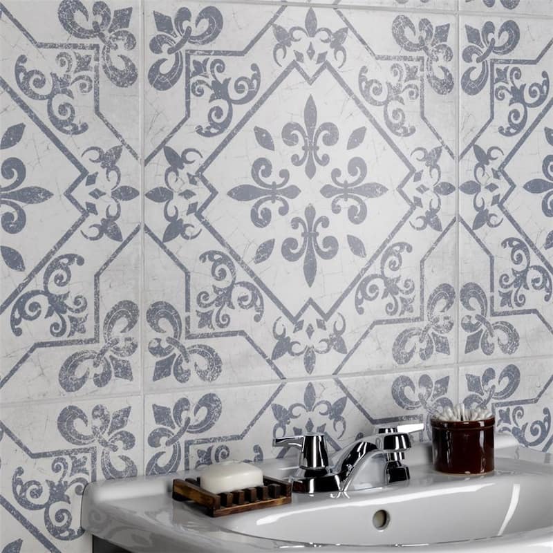 Merola Tile Atlantic Azul 17-5/8" x 17-5/8" Ceramic Floor and Wall Tile