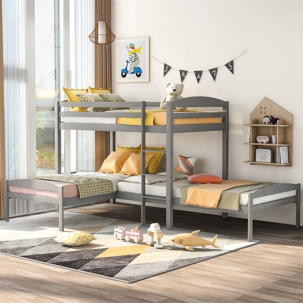 l shaped triple bunk