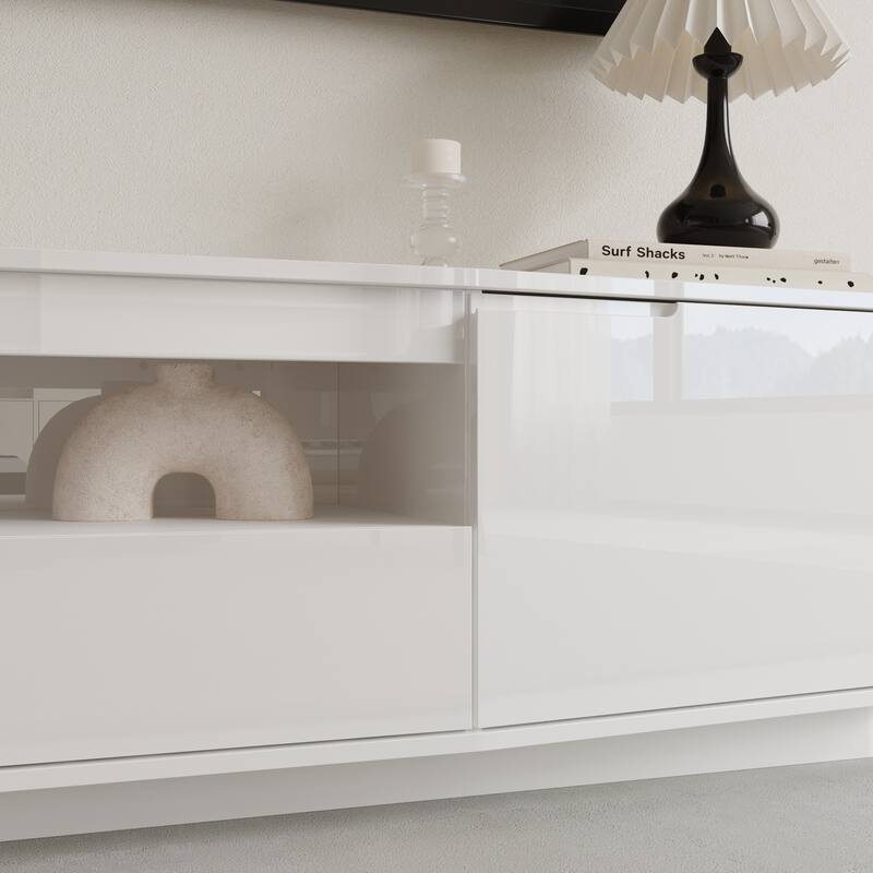70" Floating TV Stand Inch Entertainment Center with Storage Cabinets