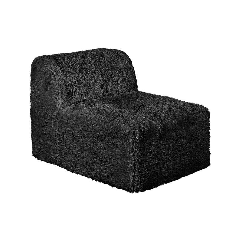 Furniture of America Ylena Modern 5-Piece Faux Fur Foam Modular Compressed Sofa and Loveseat Set
