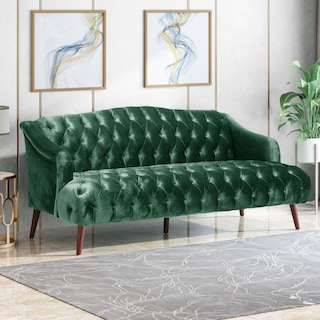 Adelia Modern Glam Tufted Velvet Sofa by Christopher Knight Home