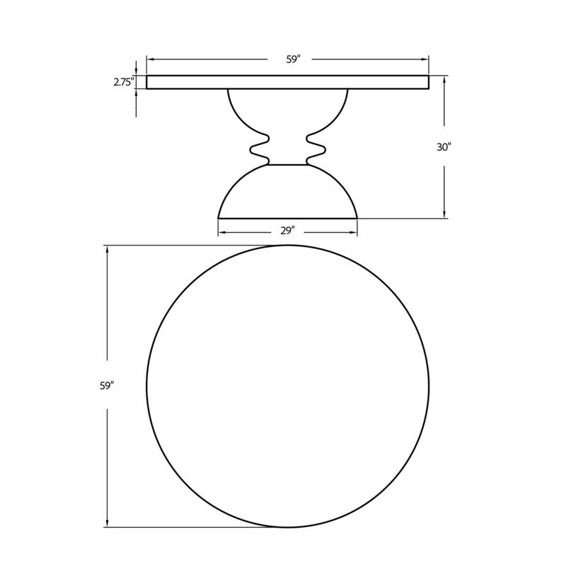 Urbia Spindle 59" Round Concrete Dining Table