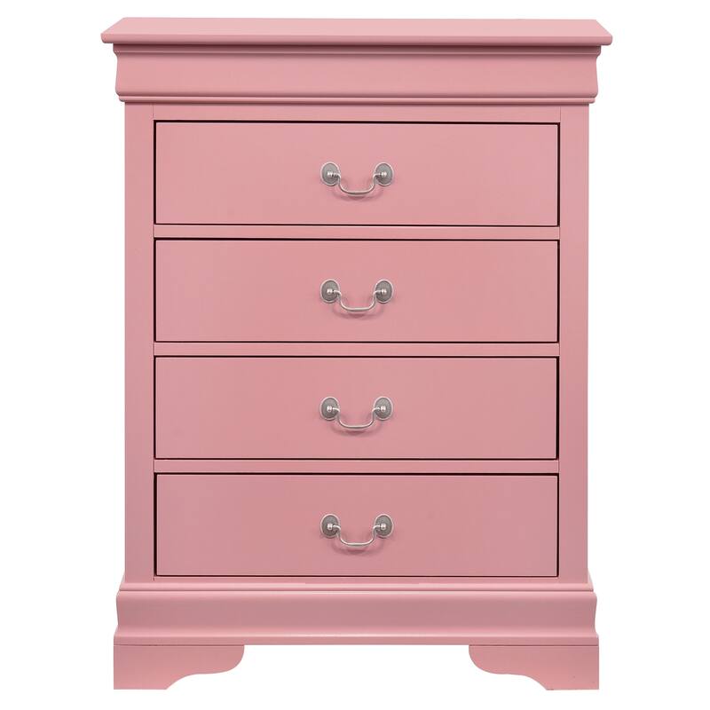 Passion Furniture Louis Phillipe Cherry 4 Drawer Chest of Drawers - 31"L x 16"W x 41"H