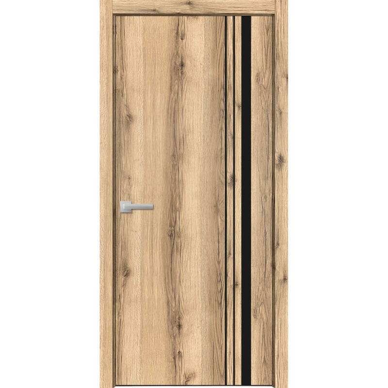 Solid French Door 18 x 80 Planum 0011 Oak with| Bathroom - Brown - 18" x 96"