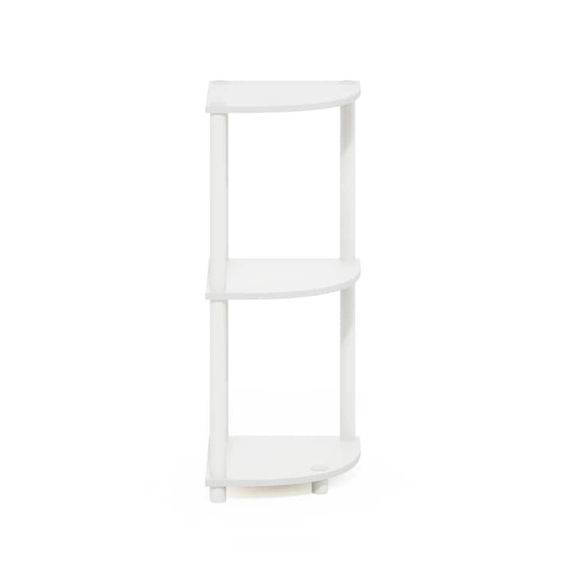 3 Tiers Wood Household Shelving Unit in White (11.6 in. W x 29.6 in. H x 11.6 in. D)