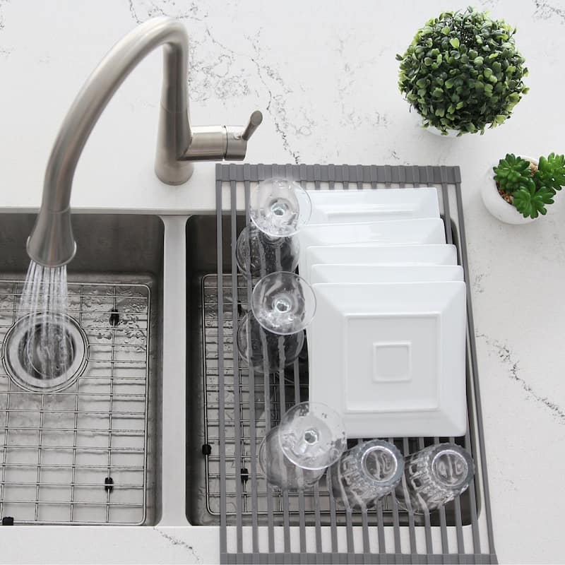 STYLISH Multipurpose Over Sink Roll-Up Dish Drying Rack