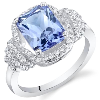 Sterling Silver 2.75 ct Simulated Tanzanite Cocktail Ring