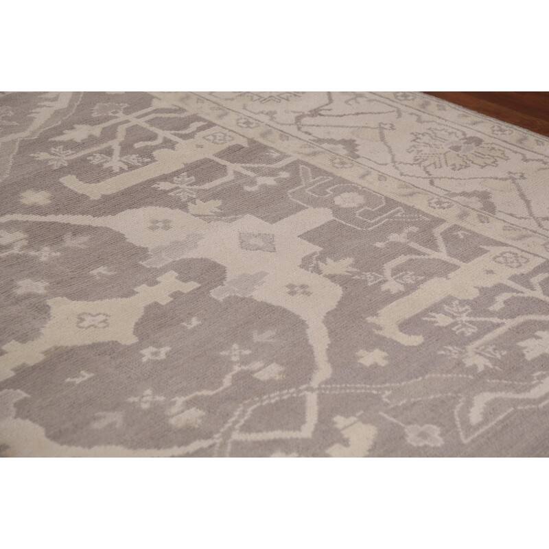 All-Over Floral Oushak Indian Area Rug Handmade Wool Carpet - 8'0"x 9'9"
