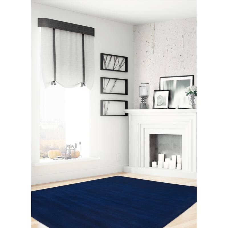 ECARPETGALLERY Hand Loomed Kashkuli Gabbeh Navy Wool Rug - 5'4 x 7'7