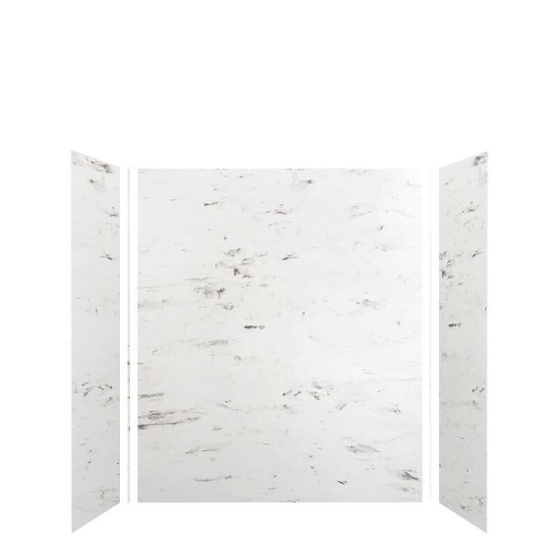 Transolid SWK603672 SaraMar 60" W x 36" D x 72" H Three Panel Shower - White Venito Velvet