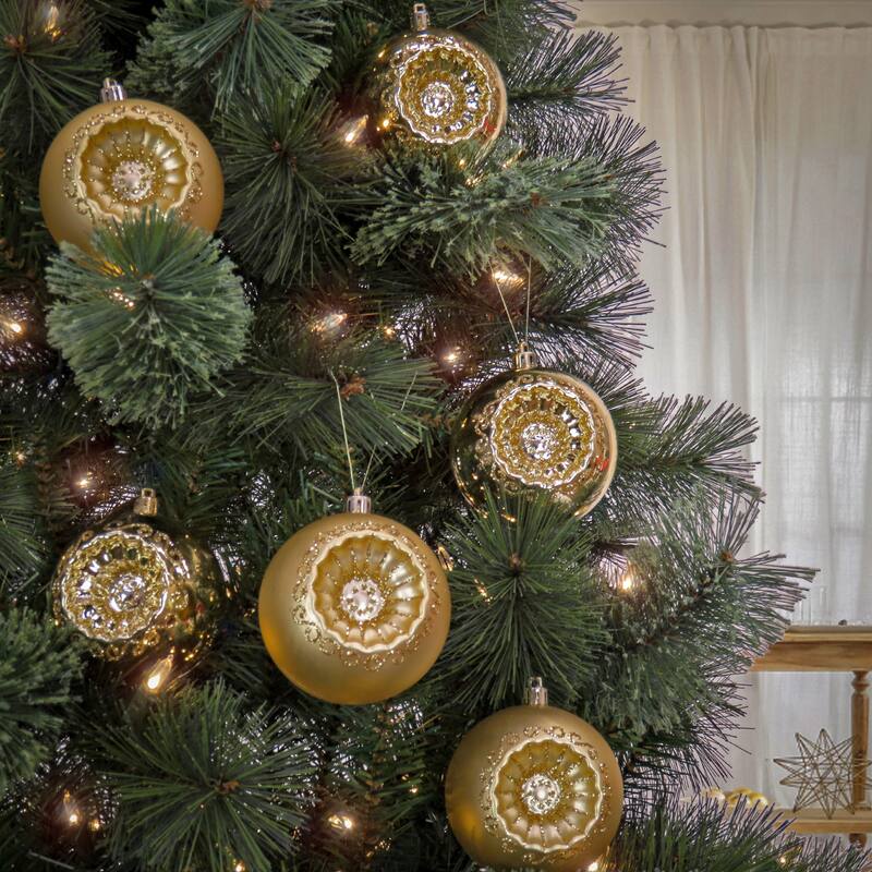 National Tree Company 6-Piece Shatterproof Glittering Gold Ornaments - 3 in