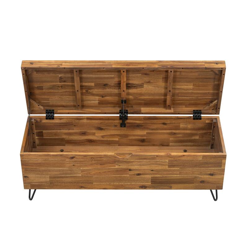 Hailey Acacia Wood 46-inch Storage Bench