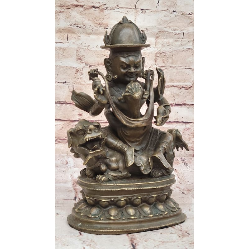 Bronze Vajrayana Deity Statue – Himalayan Protector God Figure Buddhist Art