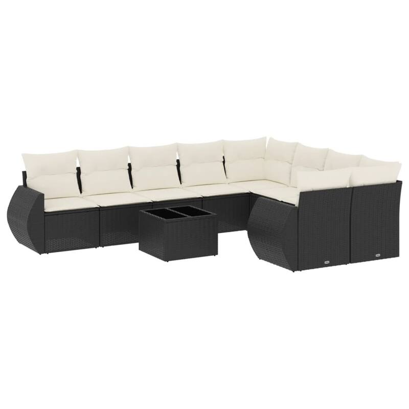 vidaXL Patio Sofa Set with Cushions Outdoor Conversation Furniture Poly Rattan