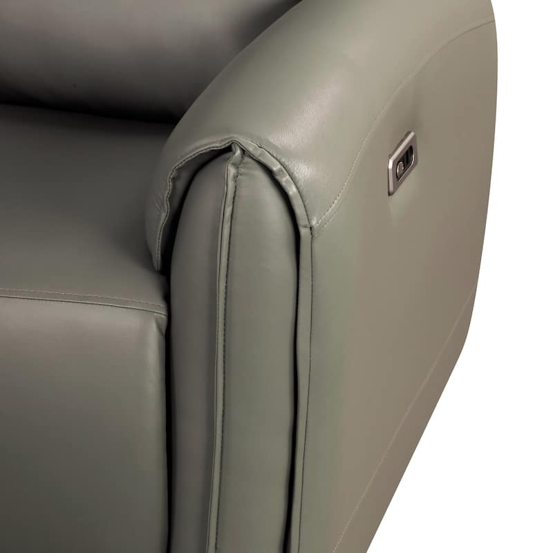 Furniture of America Elente Modern 2-Piece Power Recline Faux Leather Sofa and Loveseat Set