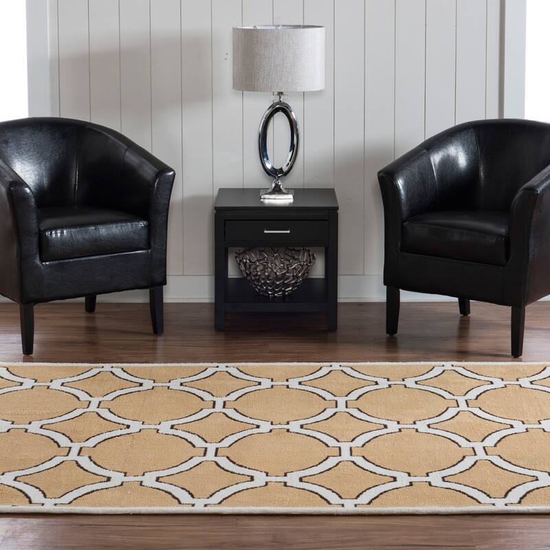 Tufted Geo Gold Polyester Rug