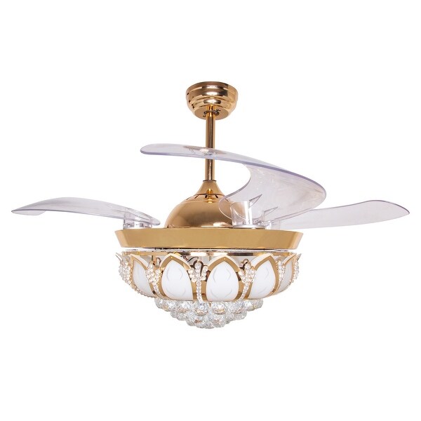 42 Gold Ceiling Fans Chandelier Fixture W Led Light