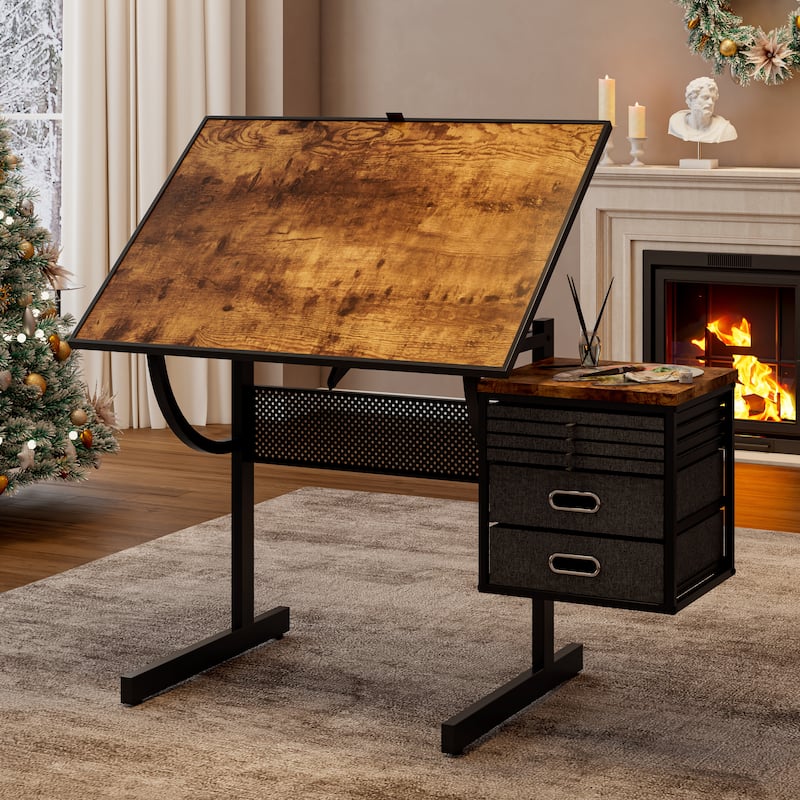 1500 pieces Jigsaw Puzzle metal Table board for adults gift with 4 trays and 2 Storage drawers - Black