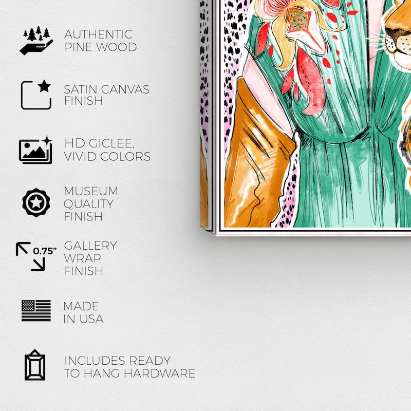 Wynwood Studio Fashion and Glam Glistening Pink and Spots Pink and Modern & Contemporary Wall Art Canvas Print