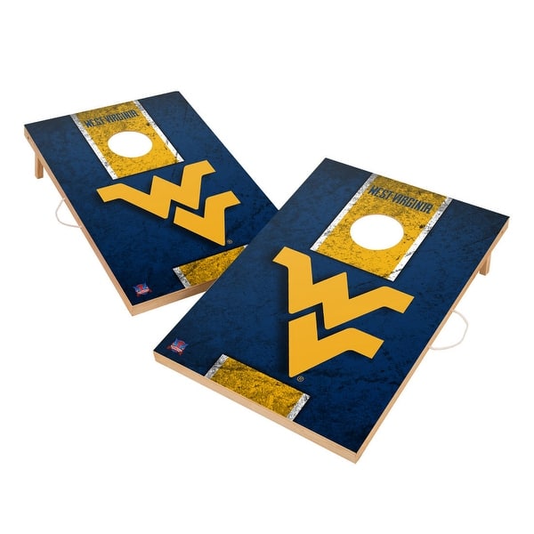 slide 2 of 5, Vintage West Virginia University Mountaineers WVU Regulation 2x4 Cornhole Set