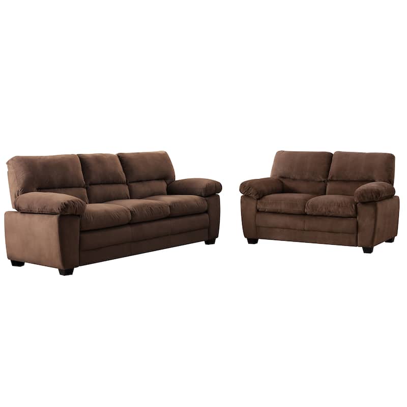 Contemporary Pillow Top Upholstered Living Room Sofa Set