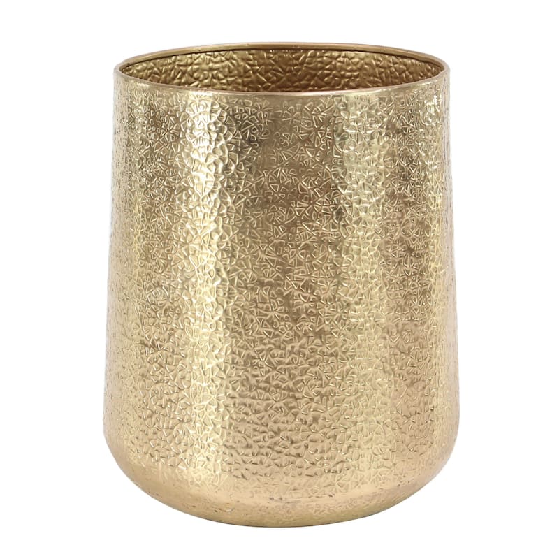 Aluminum Metal Indoor Outdoor Planter with Hammered Design - Set of 3 Silver or Gold - Roche River Decor