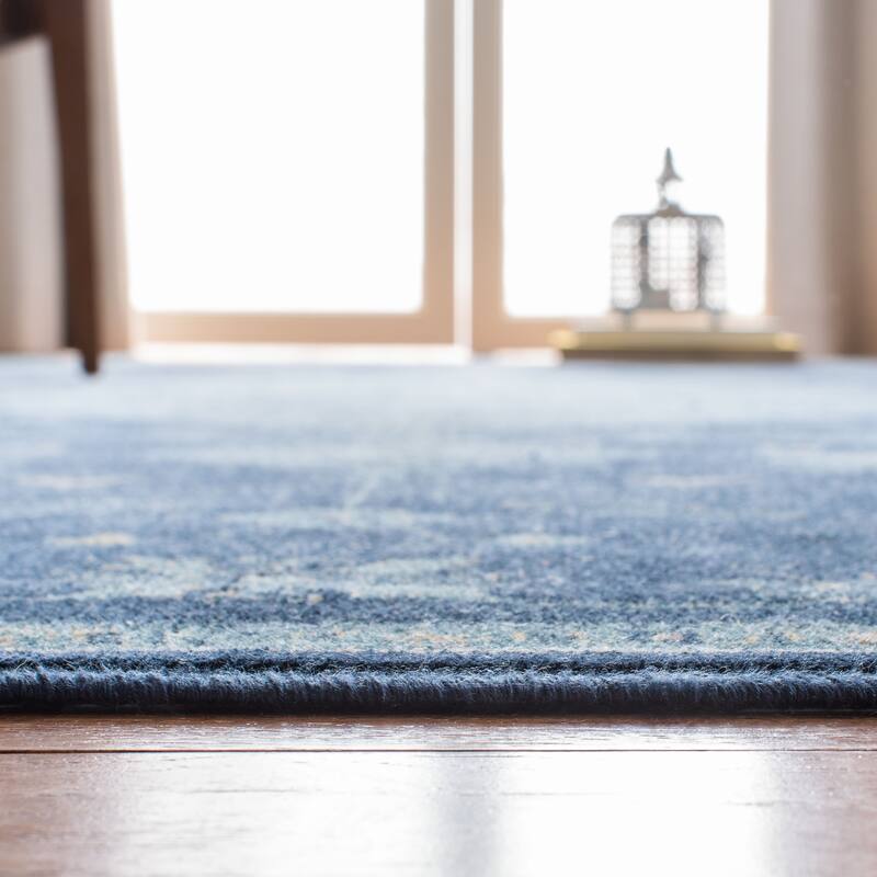 SAFAVIEH Vintage Ilsefriede Oriental Viscose Rug - 5'3" x 7'6" - Navy/Teal - Rectangle