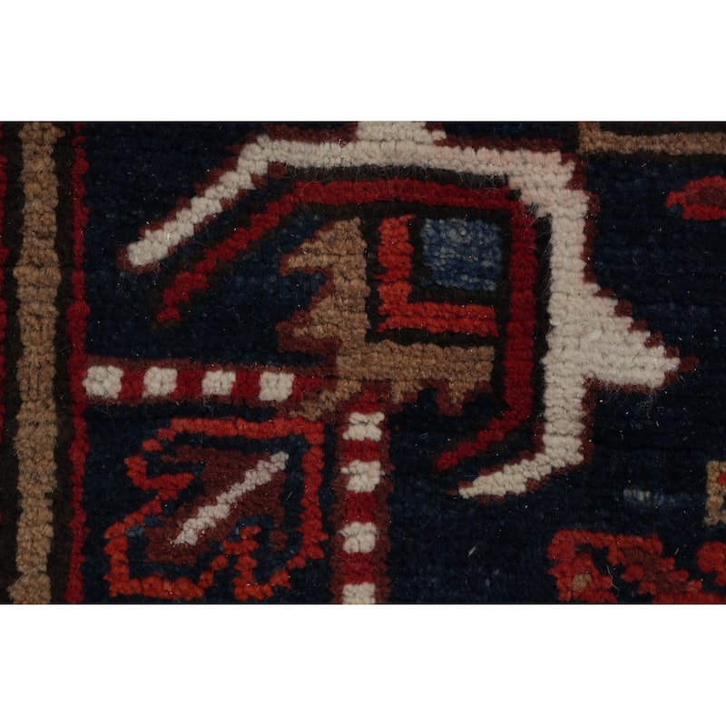 Hand Knotted Oriental 100% Wool Carpet Traditional Floral Red Heriz Area Rug - 9' 7'' X 8' 2''