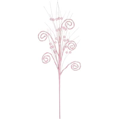 29" Pink and White Candy Cane Swirls Christmas Spray