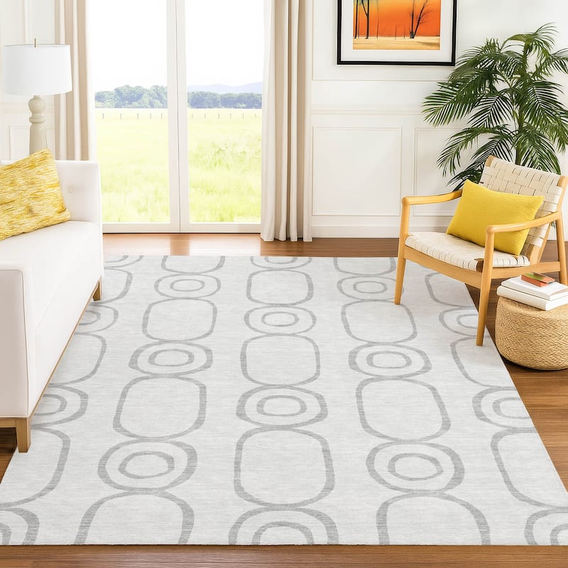 Machine Washable Indoor/ Outdoor Modern Vibe Chantille Rug