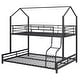preview thumbnail 20 of 43, Metal House Bunk Bed, Twin over Full