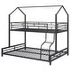 preview thumbnail 5 of 15, Twin over Full Size Metal House Bunk Bed