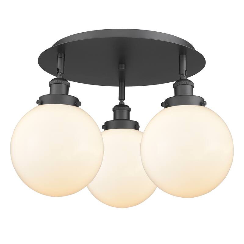 Innovations Lighting Canton - 3 Light 20" Flush Mount - Matte White/Matte Black